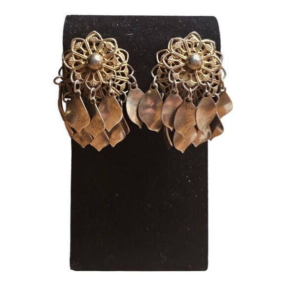 Vintage Boho Leaf Tassel Dreamcatcher Earrings - Picture 5 of 9